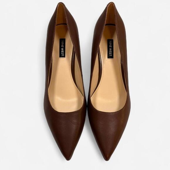 Nine West Arlene Pumps Women’s 8.5 Brown Leather Great Condition - Picture 2 of 8